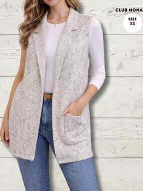 Club Monaco Wool Blend Vest – XS – Grey/Beige